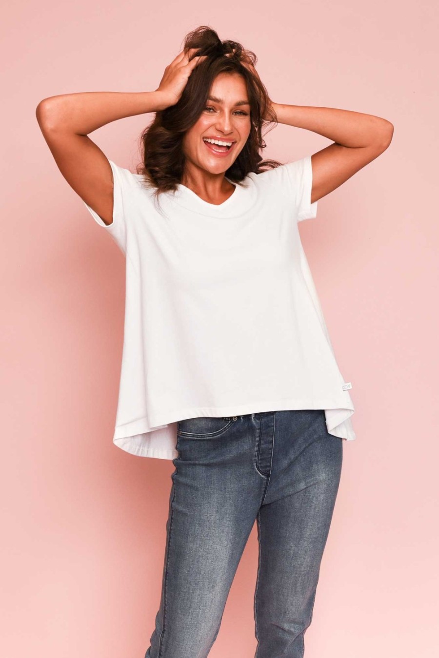 Clothing One Ten Willow Cotton Tops | Montreal White Cotton Tee