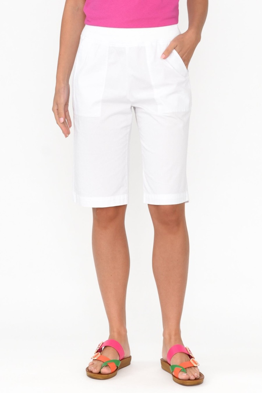 Clothing Threadz Shorts | Wilson White Cotton Short