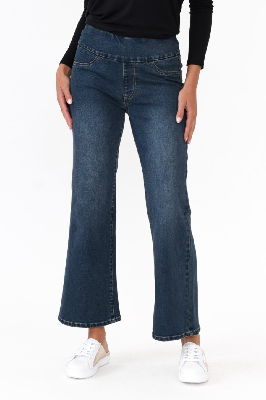 Clothing Betty Basics Jeans | Nicola Dark Denim Wide Leg Jean