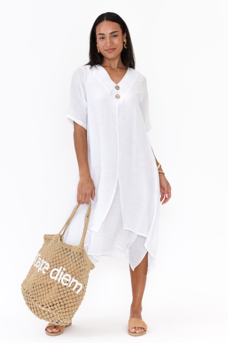 Clothing La Mode Cotton Dresses | Nala White Layers Dress