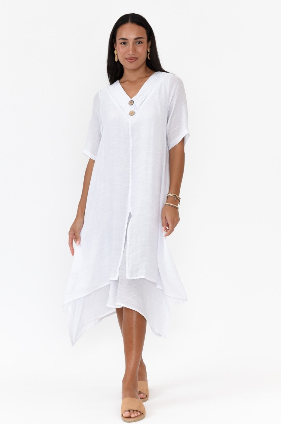 Clothing La Mode Cotton Dresses | Nala White Layers Dress