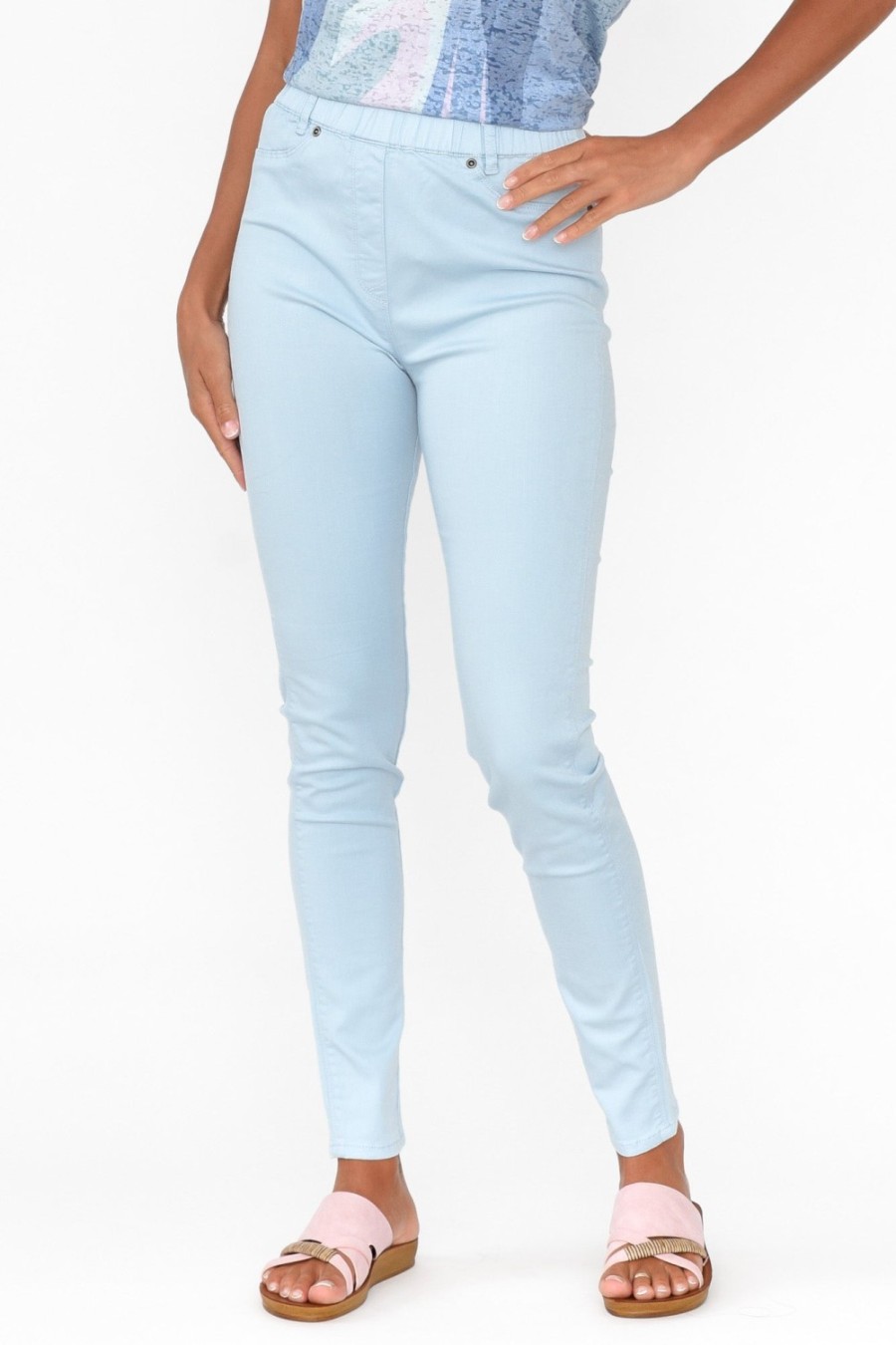 Clothing Cafe Latte Pants | Reed Blue Stretch Cotton Pant