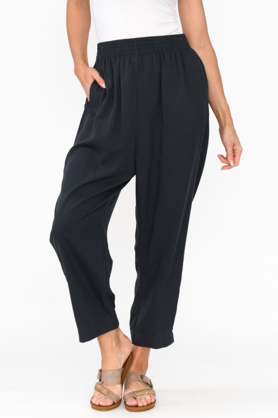 Clothing Tirelli Pants | Kanni Navy Lyocell Jogger Pant