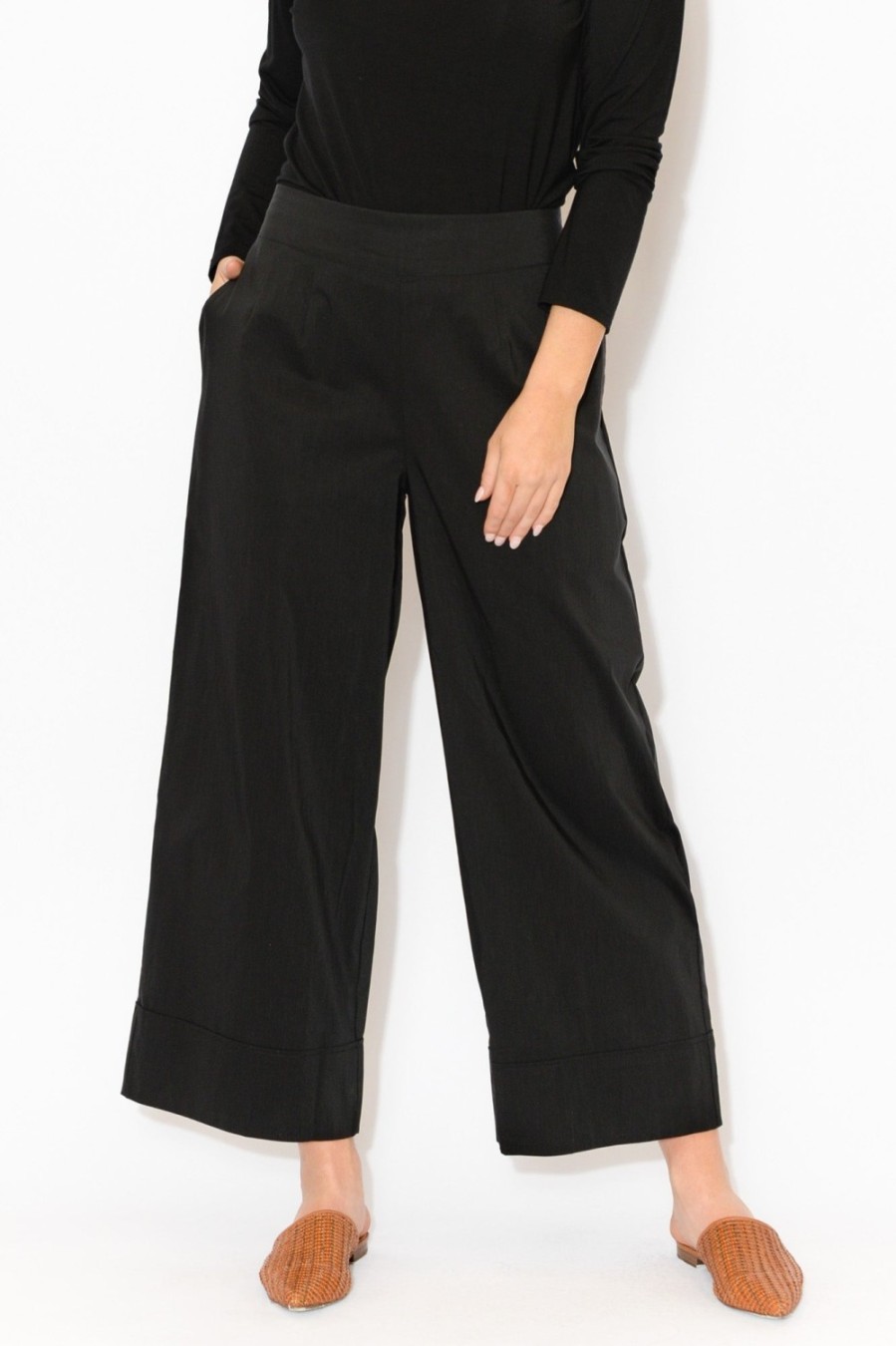 Clothing Tirelli Pants | Shannon Black Wide Leg Pant