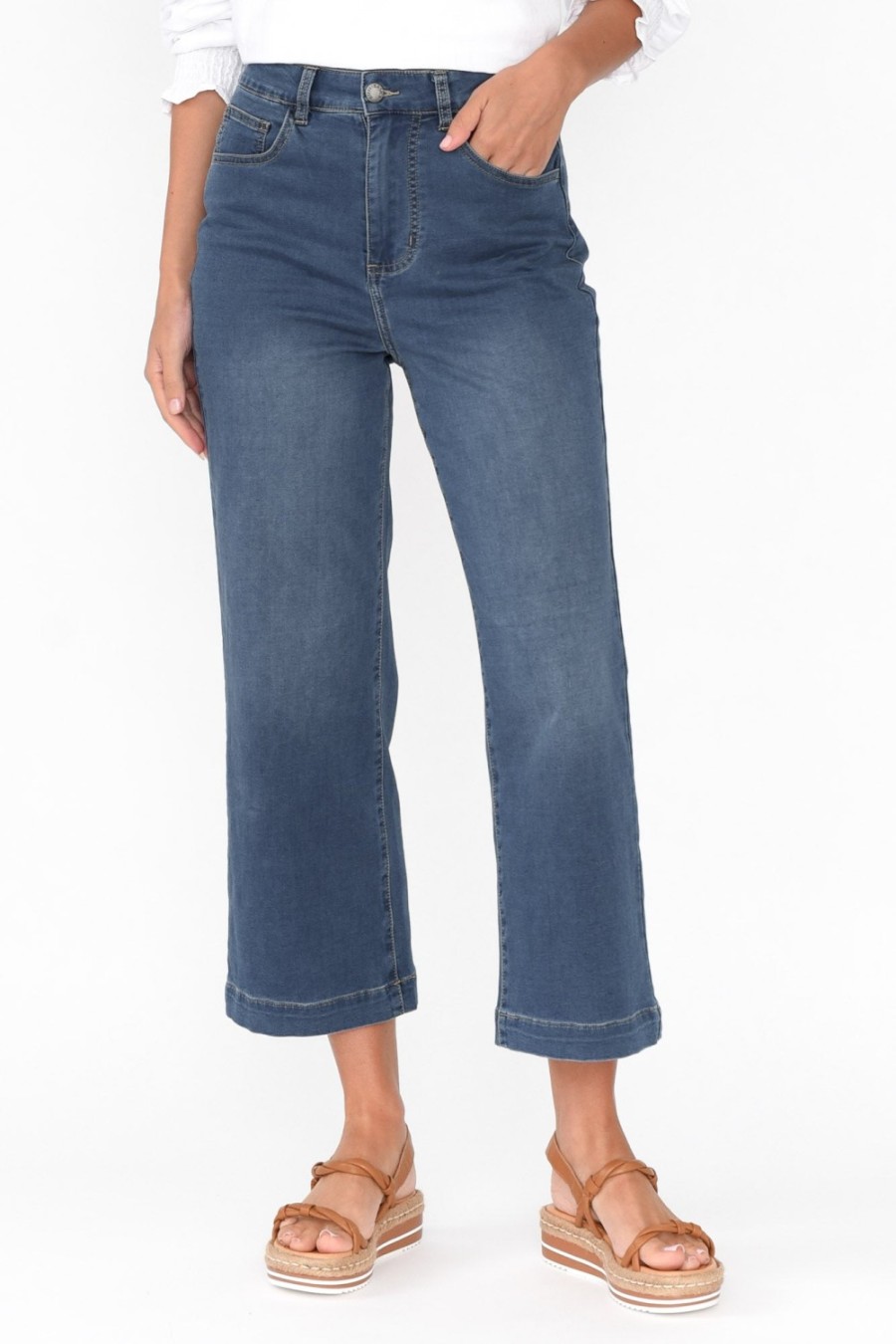 Clothing Betty Basics Jeans | Winnie Blue Wide Leg Jean