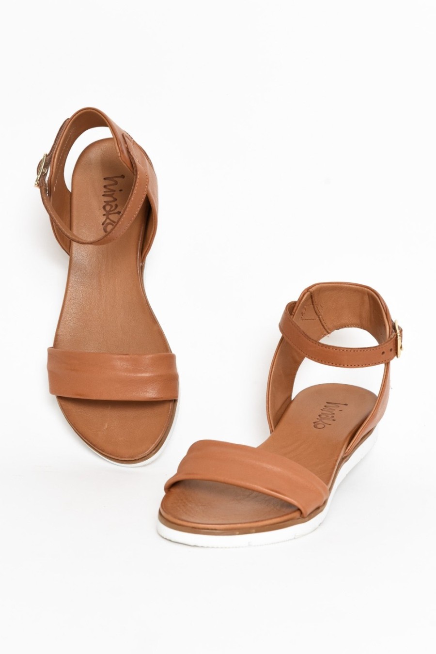 Shoes Hinako Flat Sandals | Aspen Tan Leather Sandal