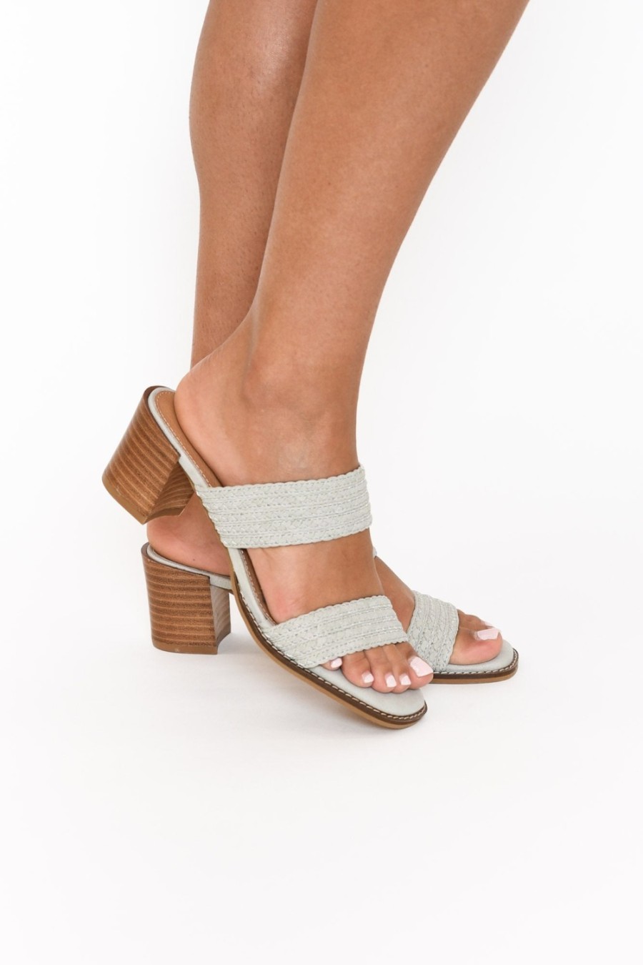 Shoes Bay Lane Heeled Sandals | Saloon Grey Leather Heel