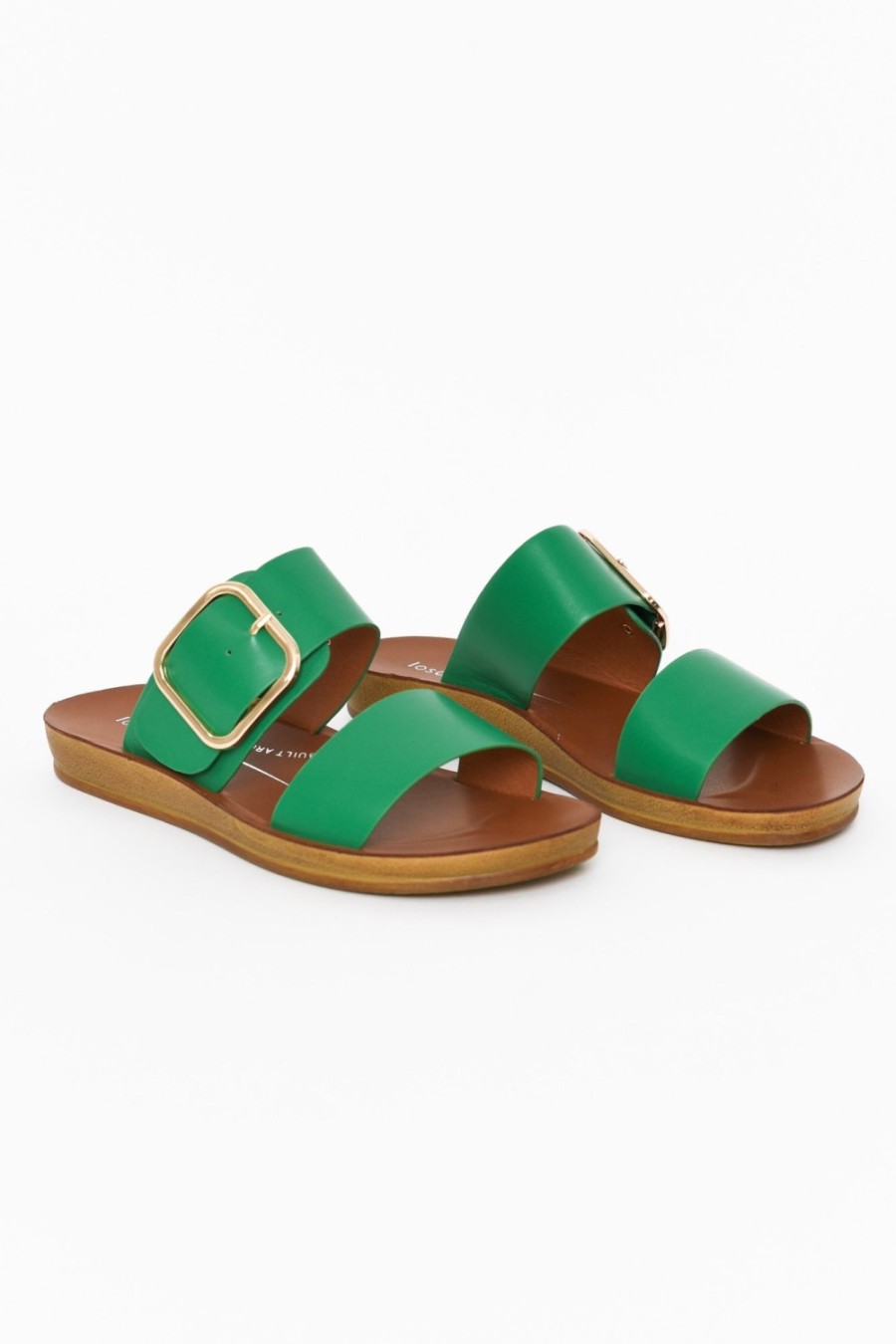 Shoes Los Cabos Slides | Doti Emerald Buckle Slide