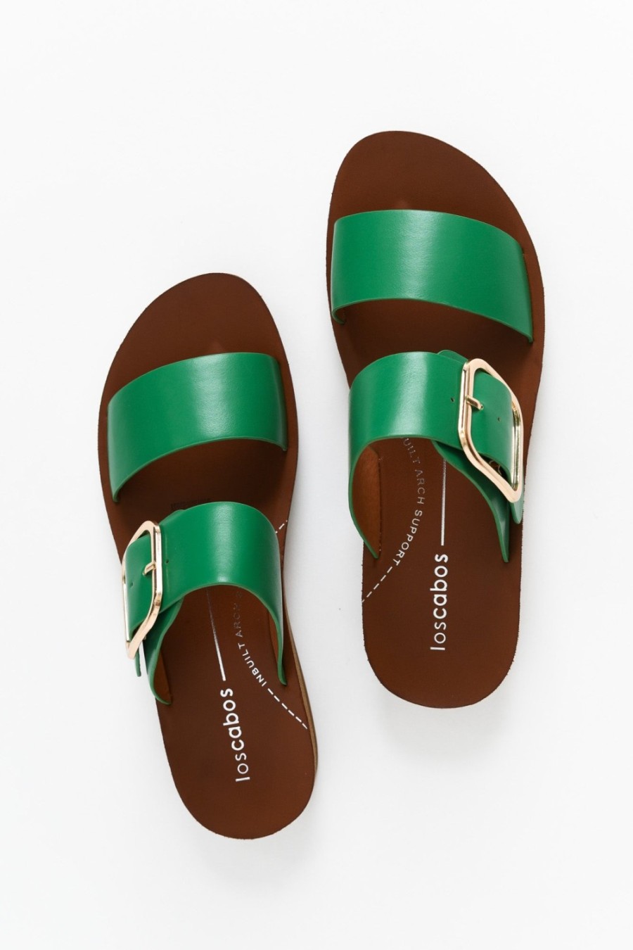 Shoes Los Cabos Slides | Doti Emerald Buckle Slide