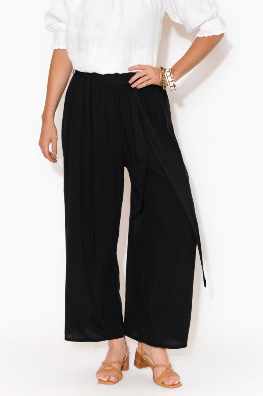 Clothing Slate the Label Pants | Amara Black Wide Leg Pant