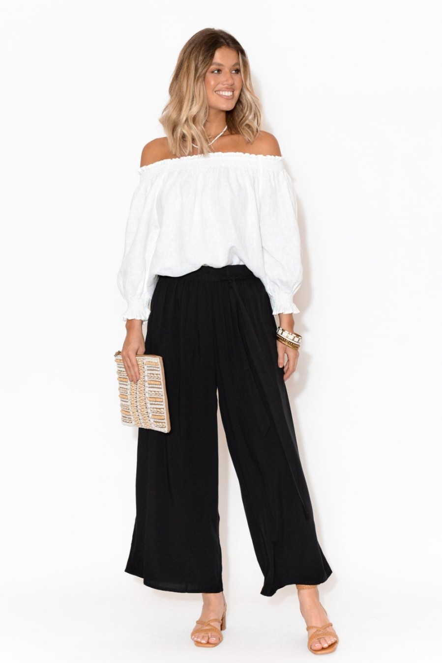 Clothing Slate the Label Pants | Amara Black Wide Leg Pant