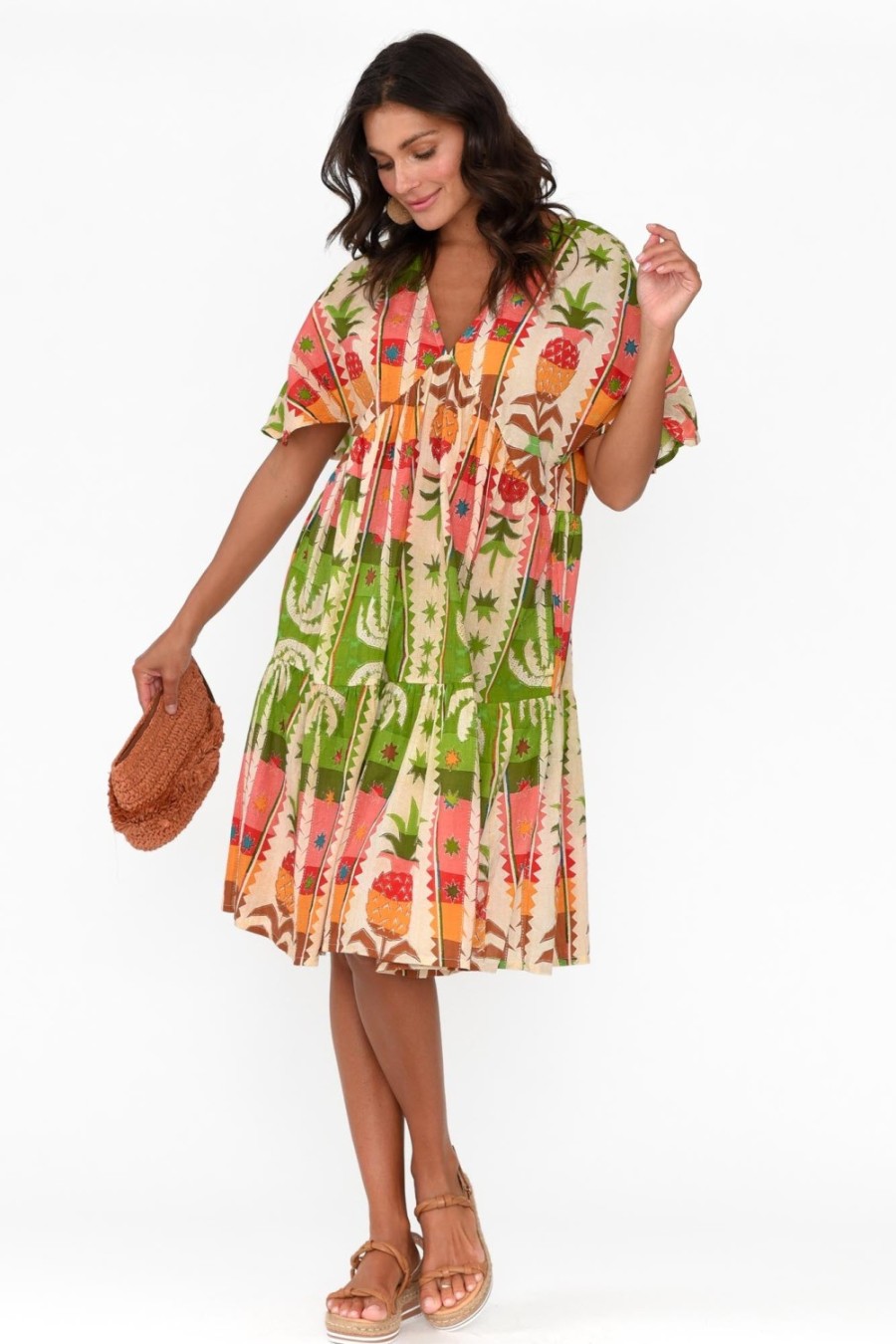 Clothing Holiday Cotton Dresses | Lola Tropical Cotton Tier Dress