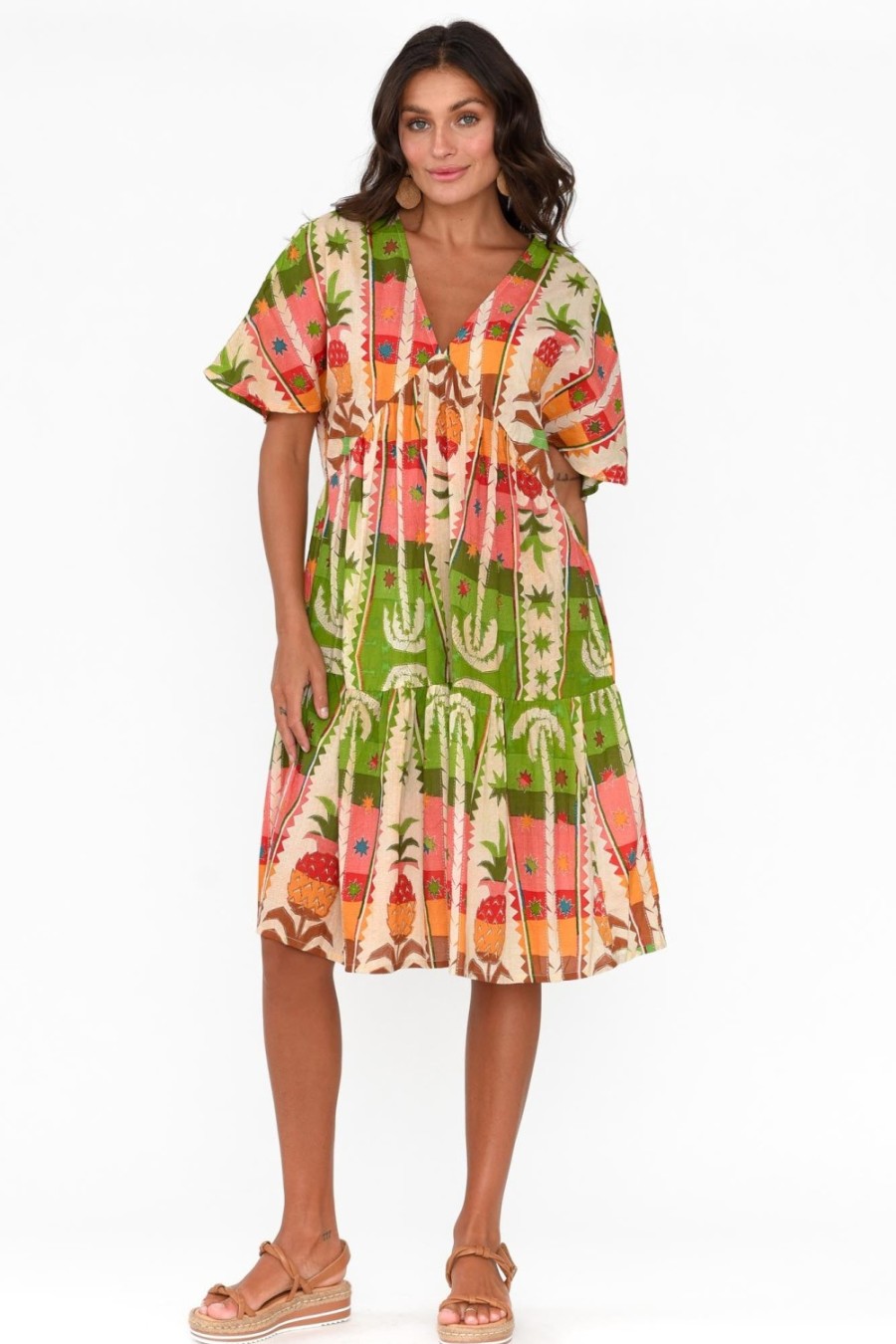 Clothing Holiday Cotton Dresses | Lola Tropical Cotton Tier Dress