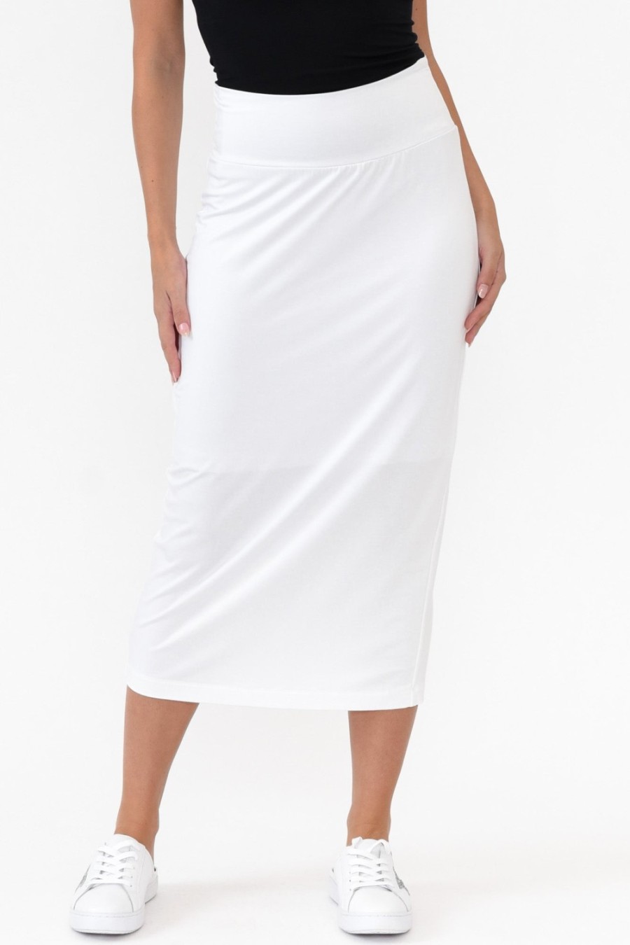 Clothing Lou Lou Skirts | White Bamboo Maxi Tube Skirt