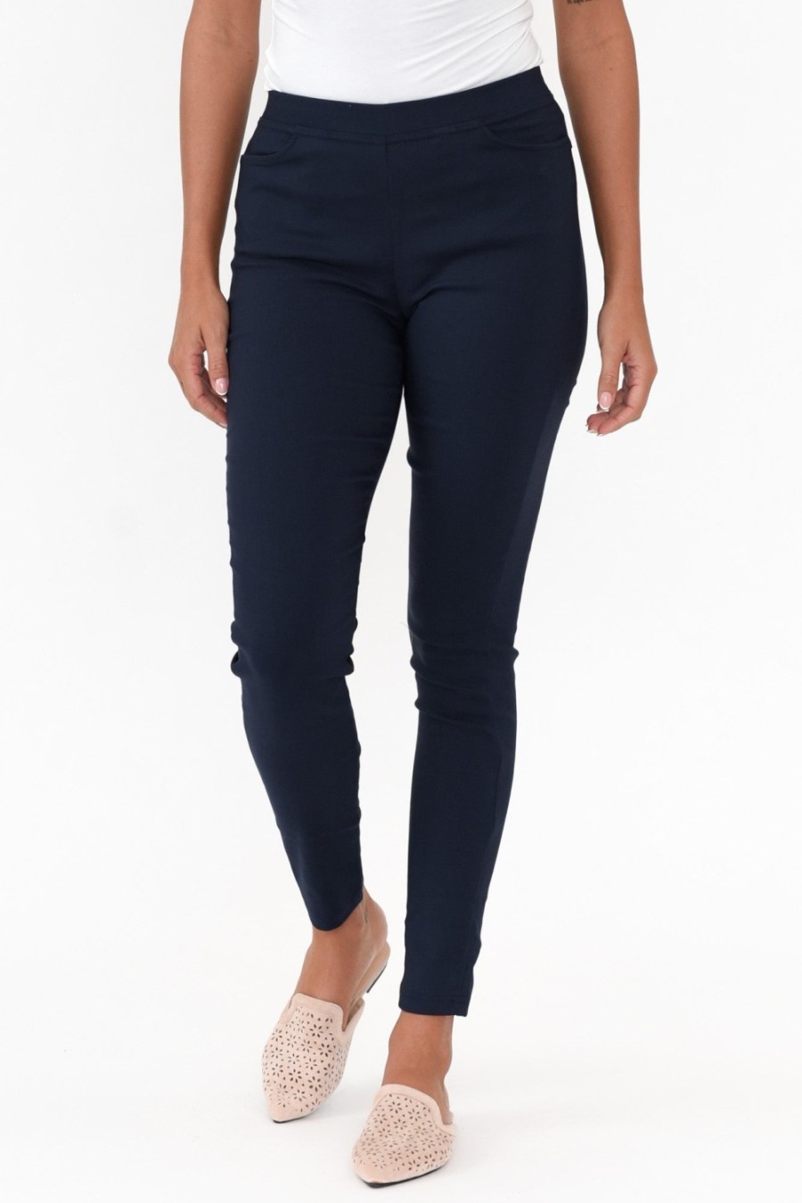 Clothing Willow Tree Pants | Carlos Navy Fleece Stretch Pant