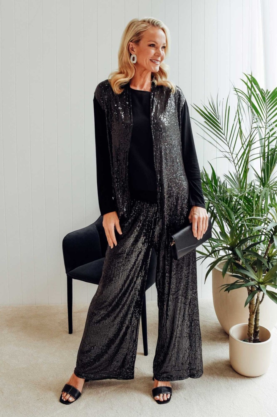 Clothing Wednesday Lulu Cardigans | Gina Black Sequin Jacket