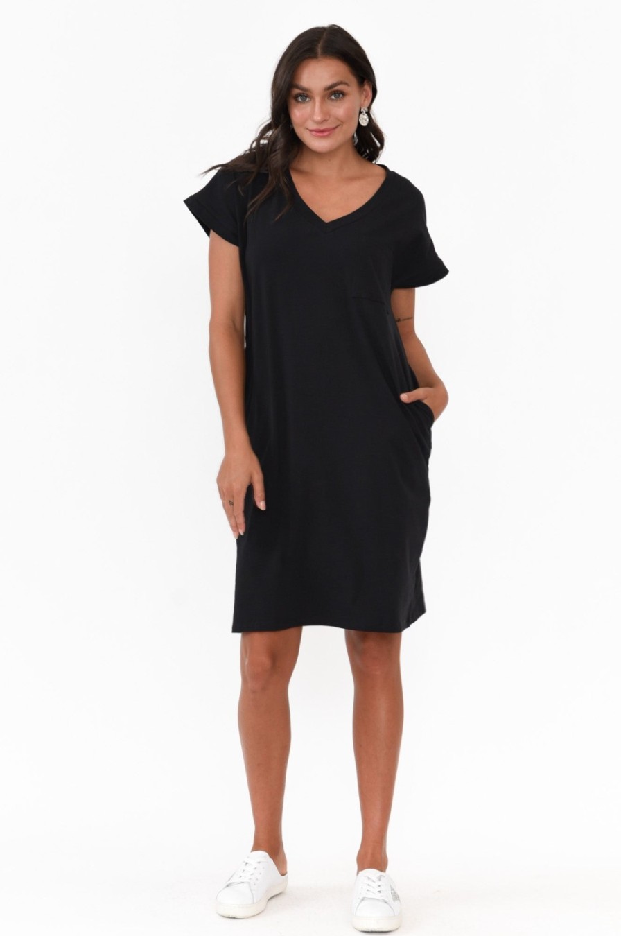 Clothing Betty Basics Above Knee Dresses | Zena Black T-Shirt Dress