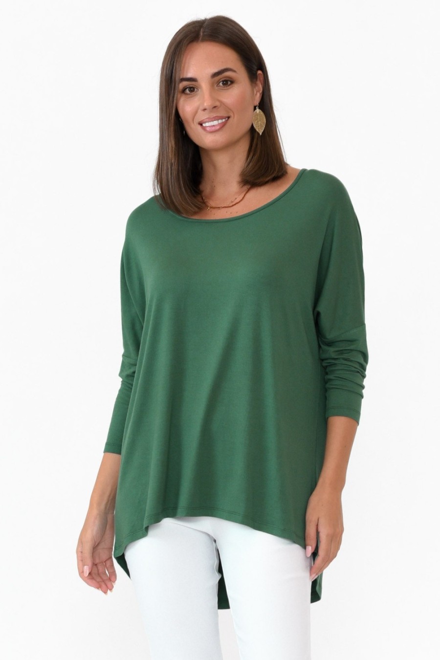 Clothing Betty Basics Sleeved Tops | Emerald Milan 3/4 Sleeve Top