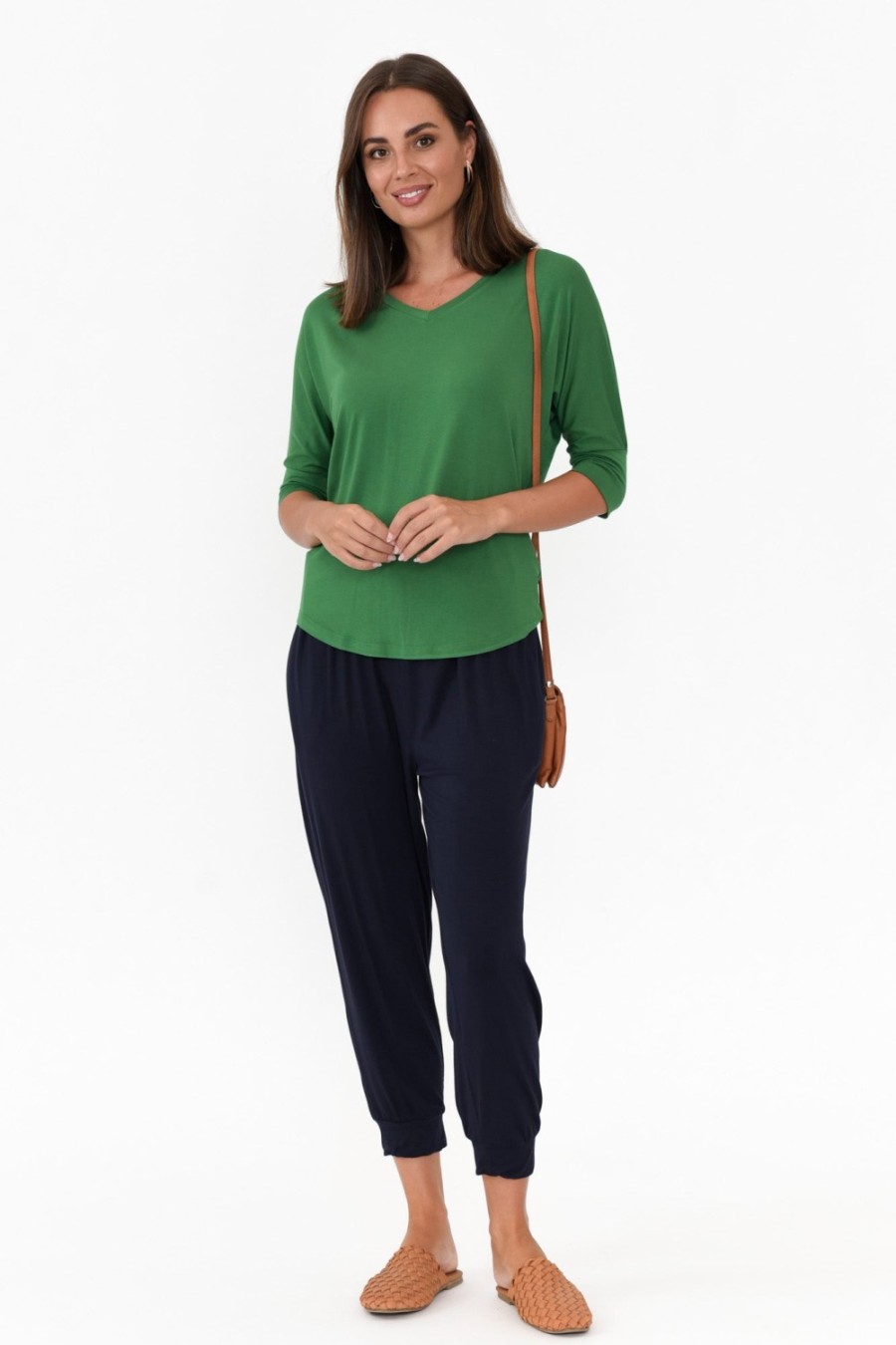 Clothing Bamboo Body Sleeved Tops | Betsy Green Bamboo Top