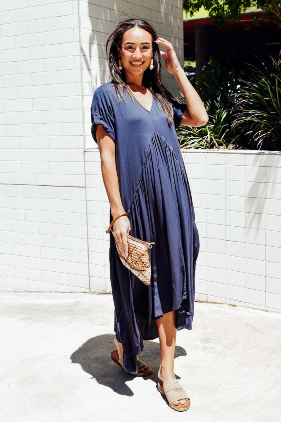 Clothing PQ Batwing Dresses | Navy Peak Maxi Dress