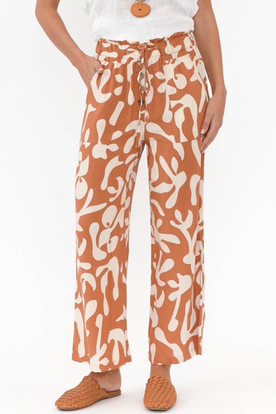 Clothing New U Collection Pants | Colton Rust Abstract Drawstring Pant