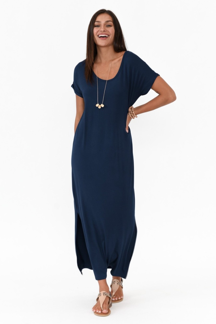 Clothing Bamboo Body Bamboo Dresses | Elsie Navy Bamboo Dress