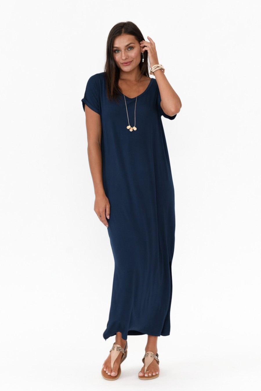 Clothing Bamboo Body Bamboo Dresses | Elsie Navy Bamboo Dress