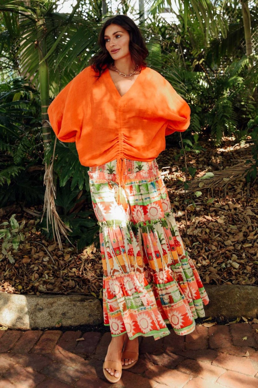 Clothing Holiday Skirts | Pier Tropical Cotton Tiered Maxi Skirt