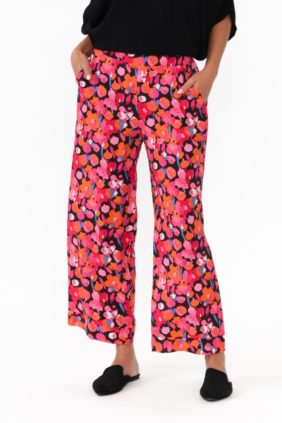 Clothing Betty Basics Pants | Sarah Pink Floral Cropped Pant