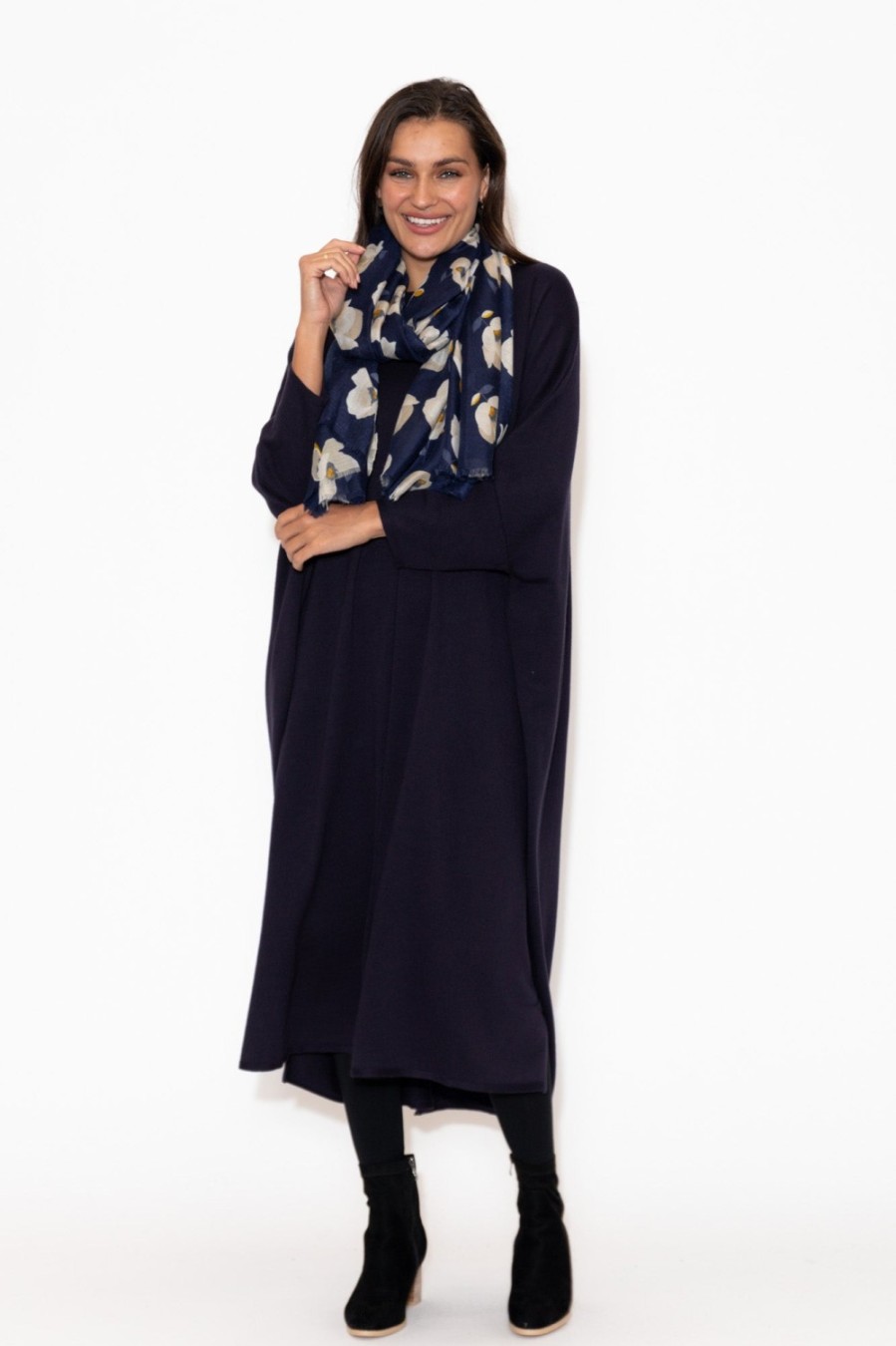 Clothing Tirelli Cotton Dresses | Kaitlin Navy Oversized Knit Dress