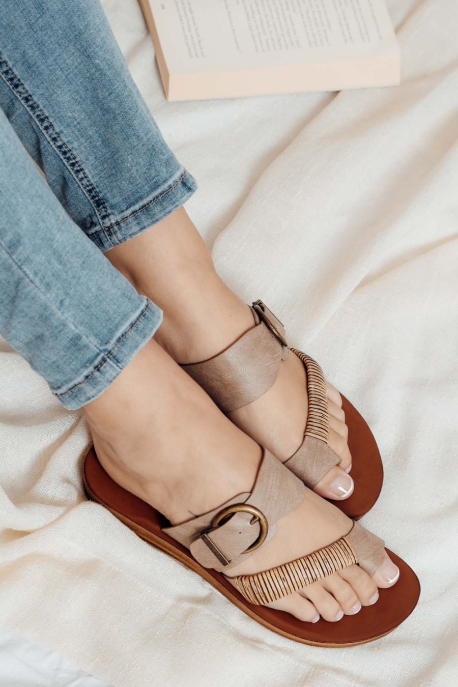 Shoes Los Cabos Slides | Bria Taupe Slide