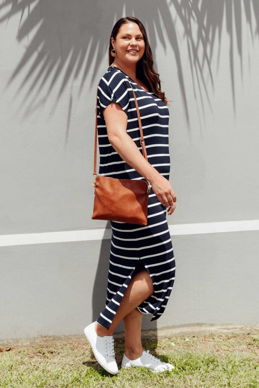 Clothing Bamboo Villa Bamboo Dresses | Remy Navy Stripe Bamboo Maxi Dress