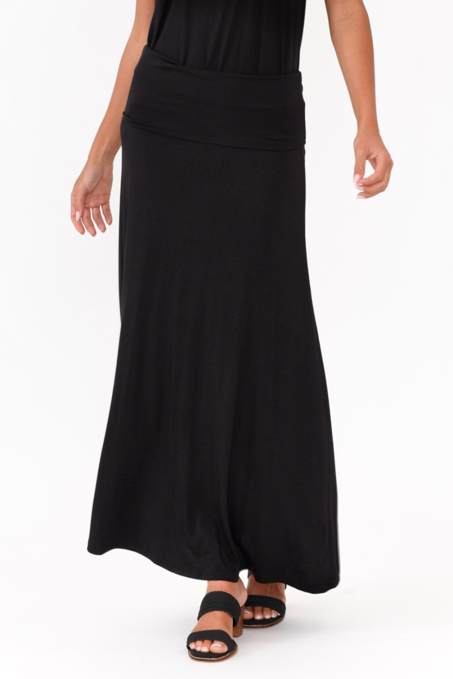 Clothing Bamboo Villa Skirts | Amy Black Bamboo Maxi Skirt