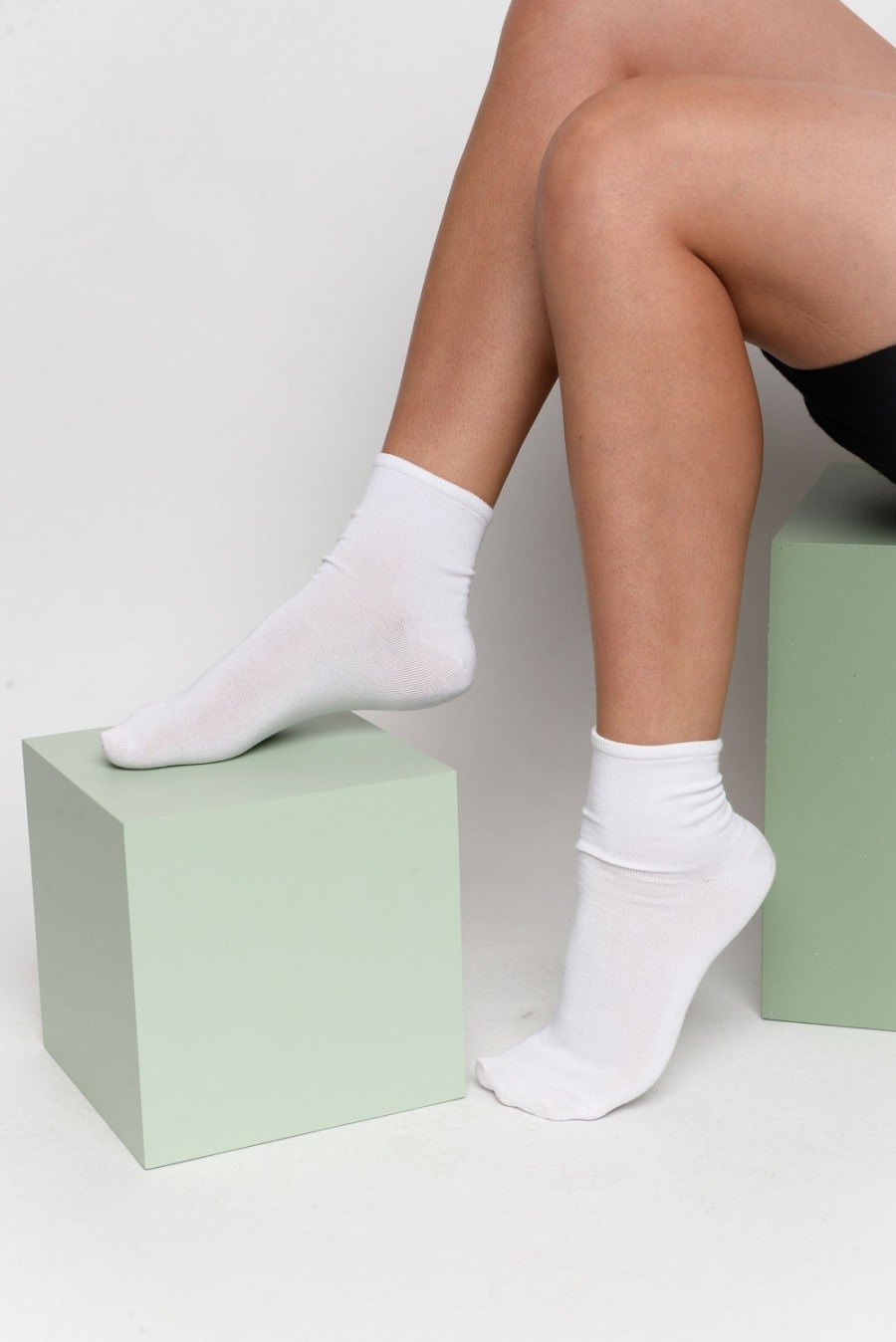 Shoes Ambra White Sneakers | Kai White Bamboo Two Pack Boot Socks