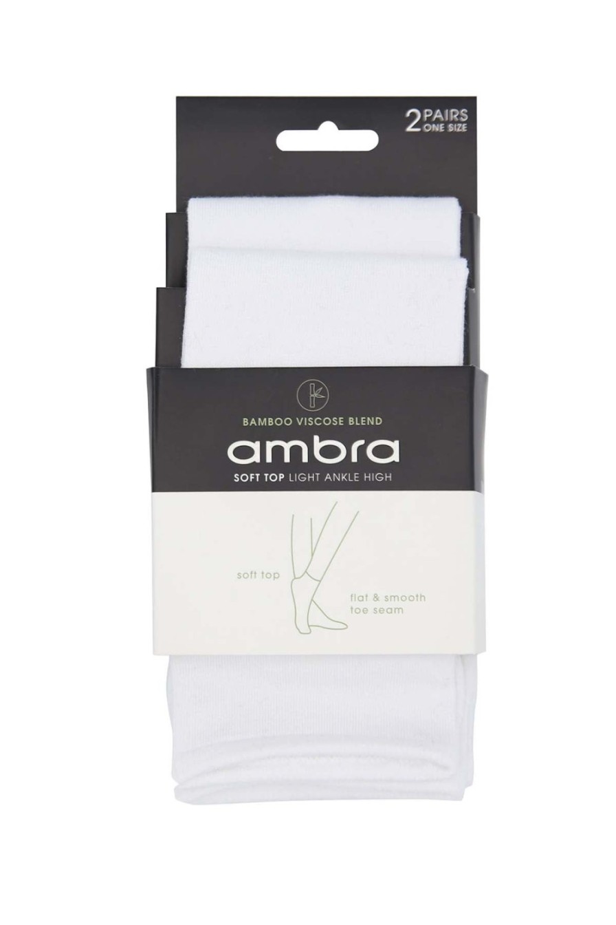 Shoes Ambra White Sneakers | Kai White Bamboo Two Pack Boot Socks