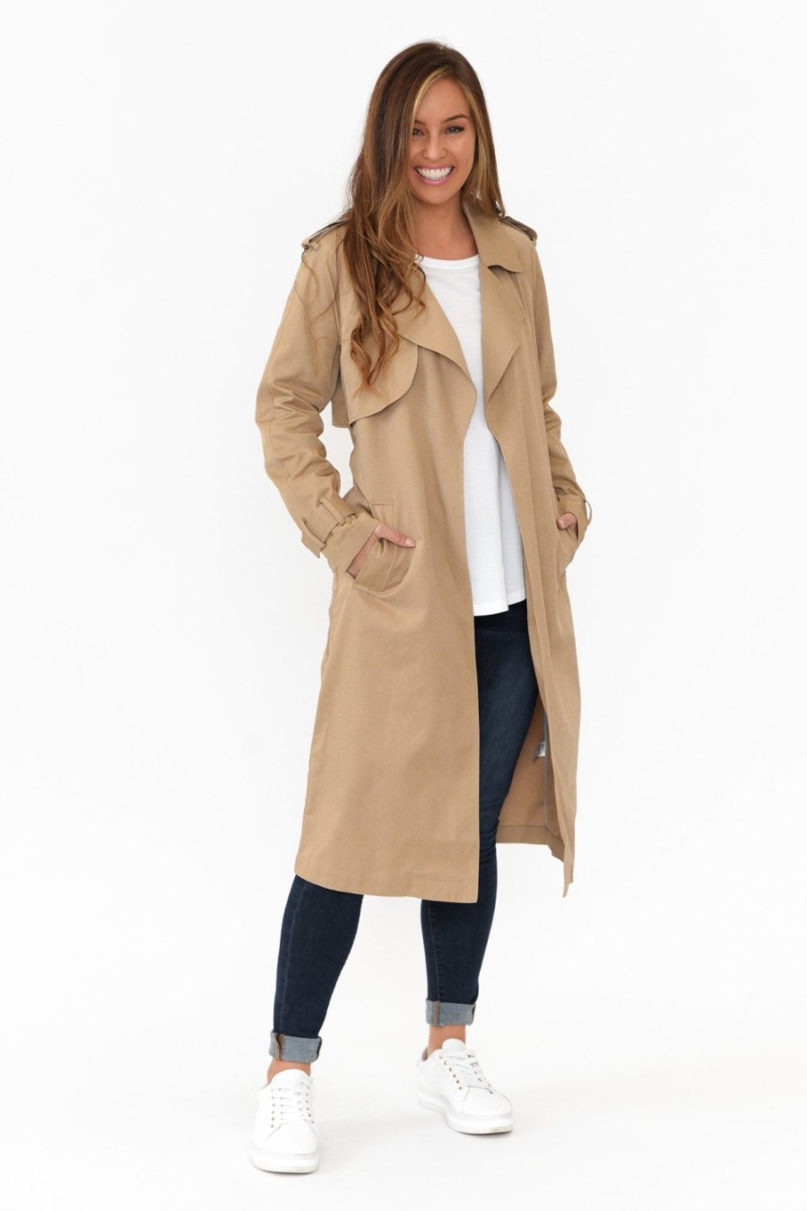 Clothing Foil Coats | Soho Beige Trench Coat