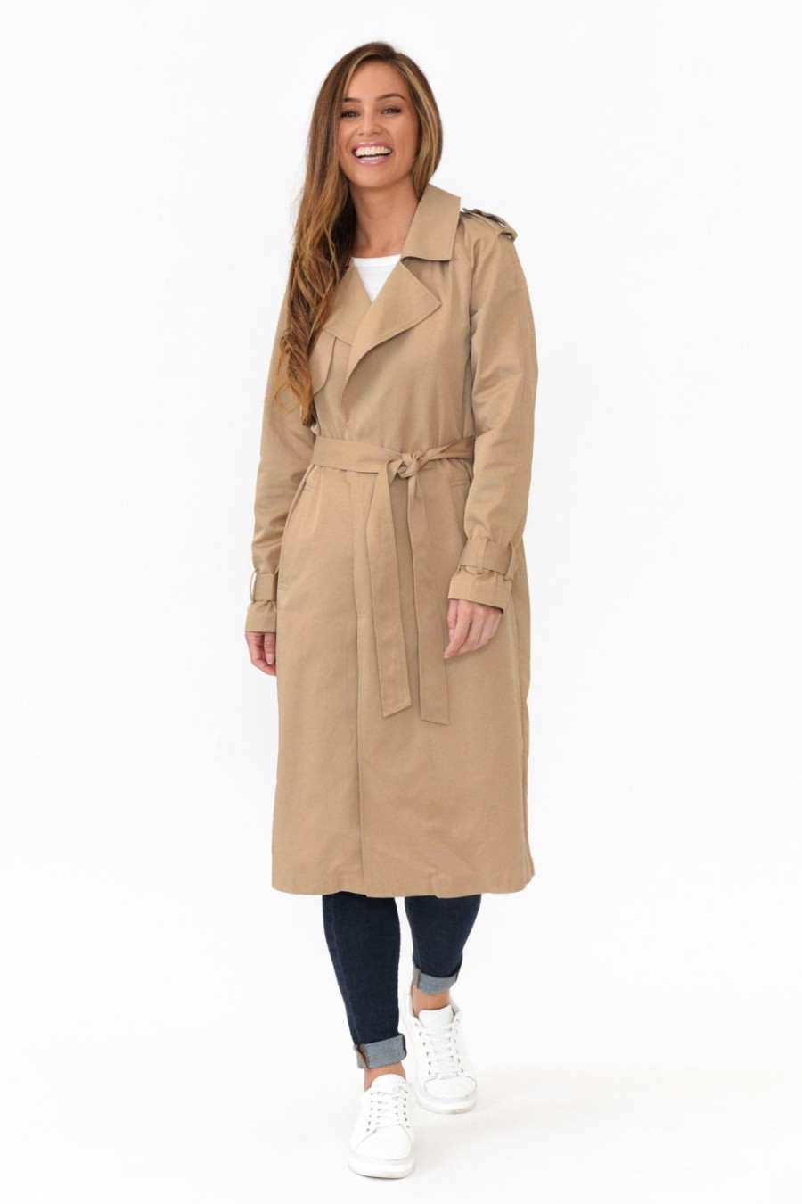 Clothing Foil Coats | Soho Beige Trench Coat