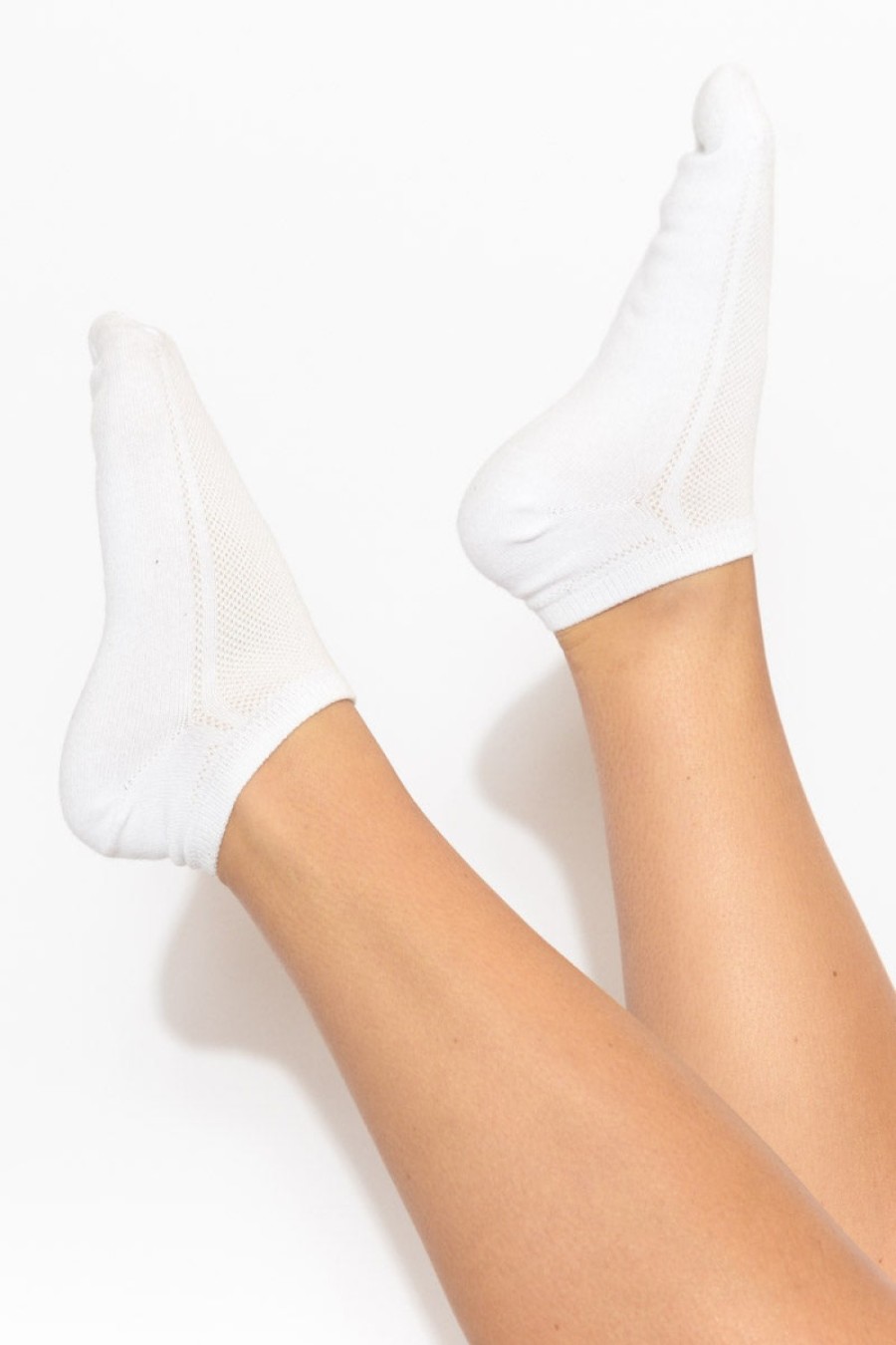 Shoes Ambra White Sneakers | White Cotton Two Pack Ankle Sock