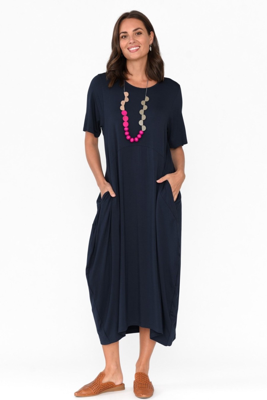 Clothing Pq Bamboo Dresses | Samiya Navy Bamboo Dress