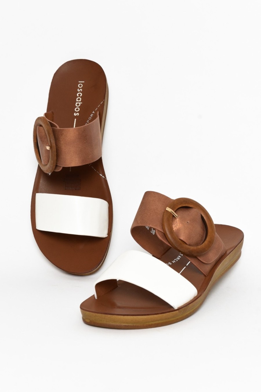 Shoes Los Cabos Slides | Damani Seashell Buckle Slide