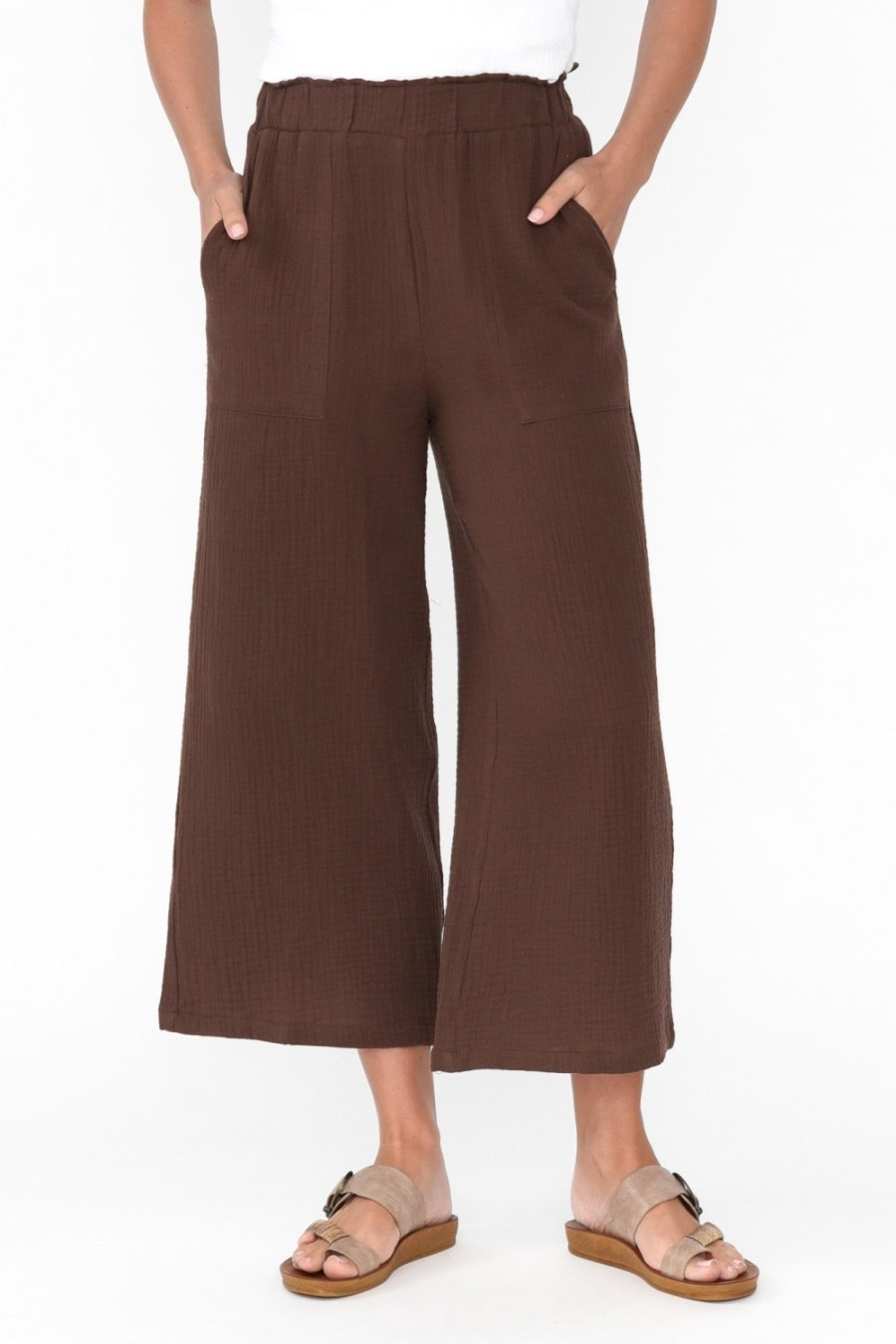 Clothing Threadz Pants | Byron Chocolate Cotton Pocket Pant