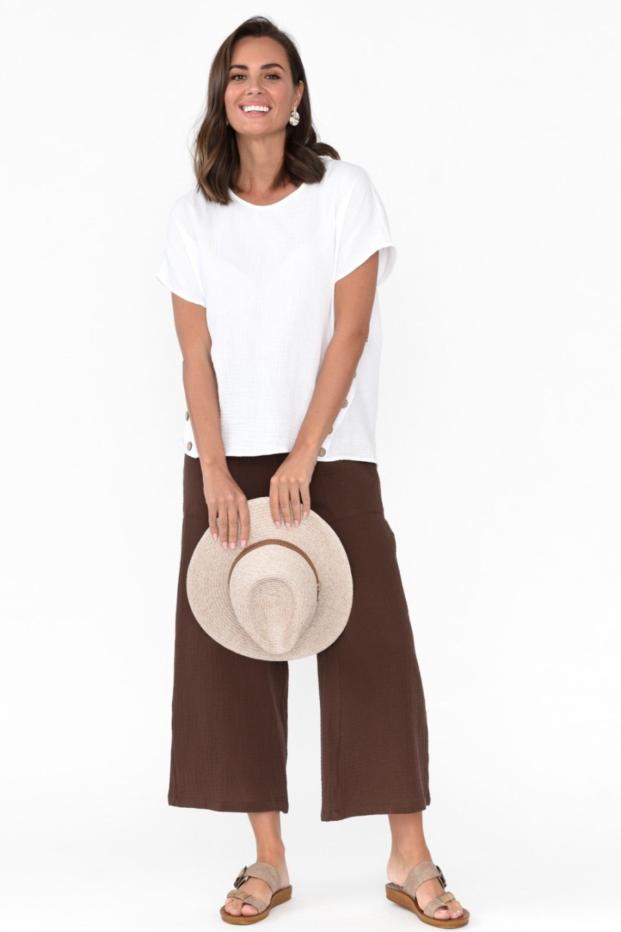 Clothing Threadz Pants | Byron Chocolate Cotton Pocket Pant