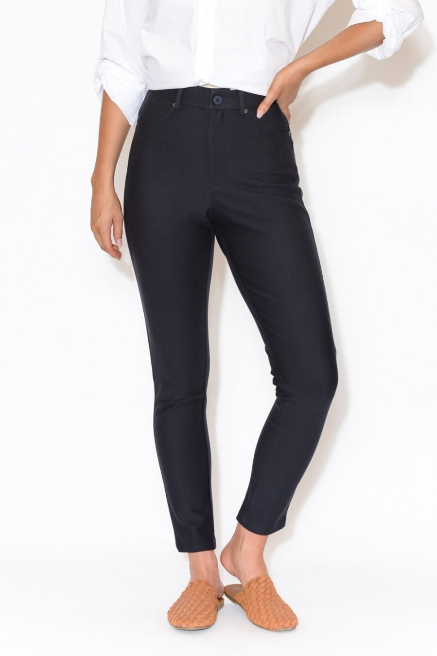 Clothing Slate the Label Pants | Zenni Navy Stretch Ponte Pant