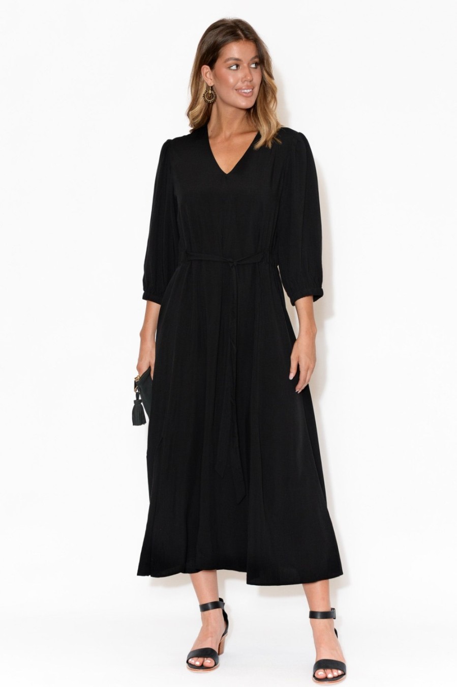 Clothing Slate the Label Maxi Dresses | Viva Black Modal Maxi Dress