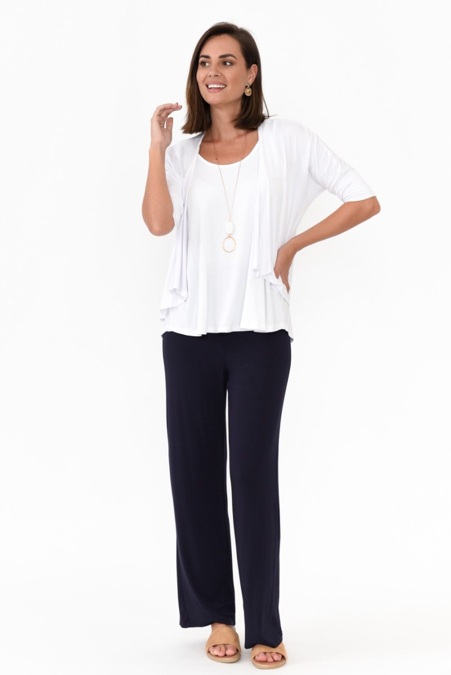 Clothing Bamboo Body Cardigans | Opal White Bamboo Cardigan