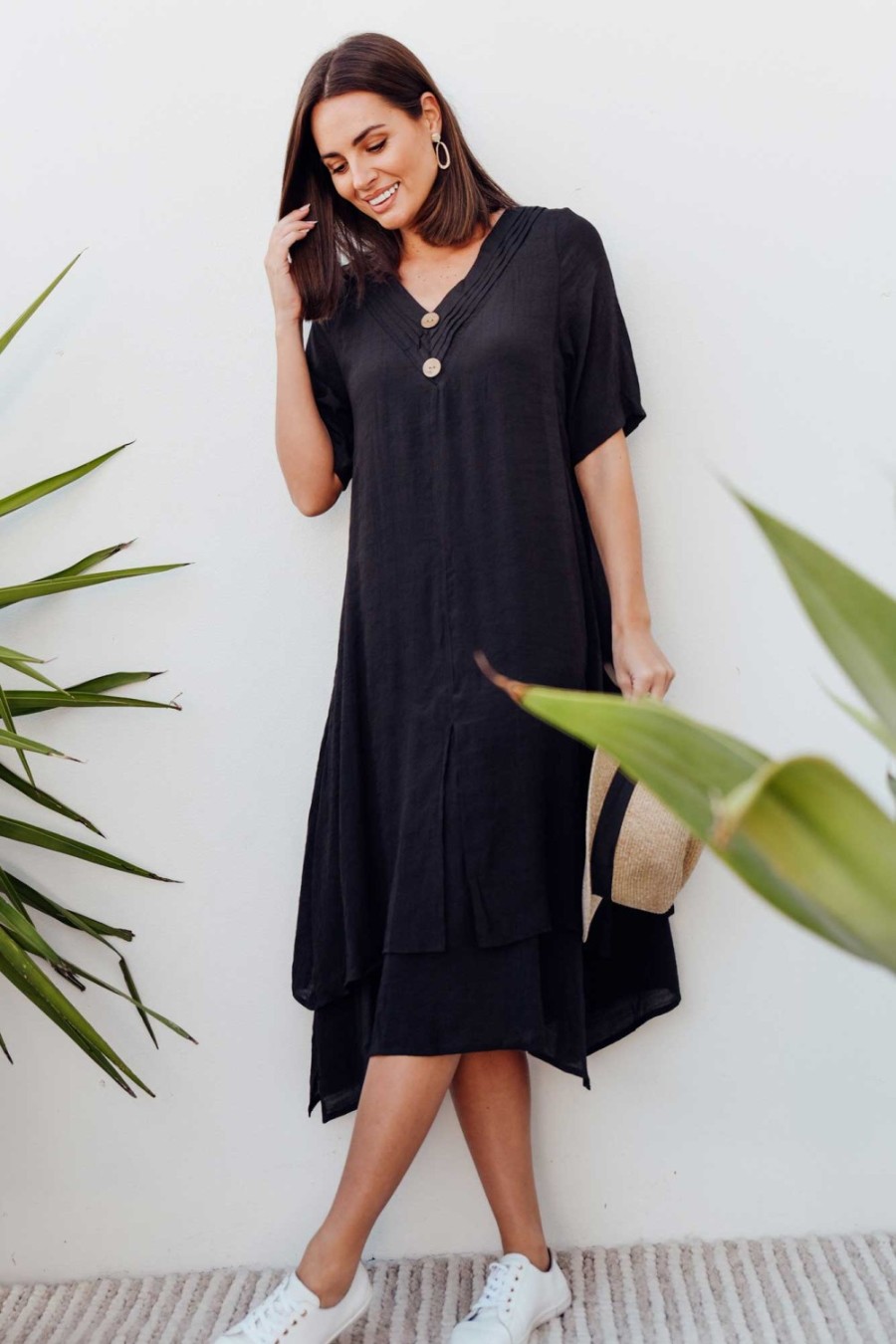 Clothing La Mode Cotton Dresses | Nala Black Layers Dress