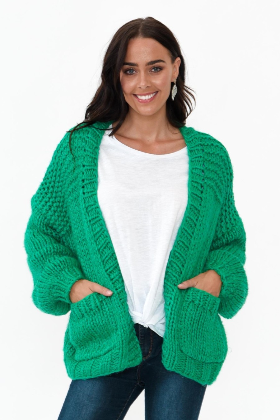 Clothing Paper Heart Cardigans | Freddie Green Knit Pocket Cardigan