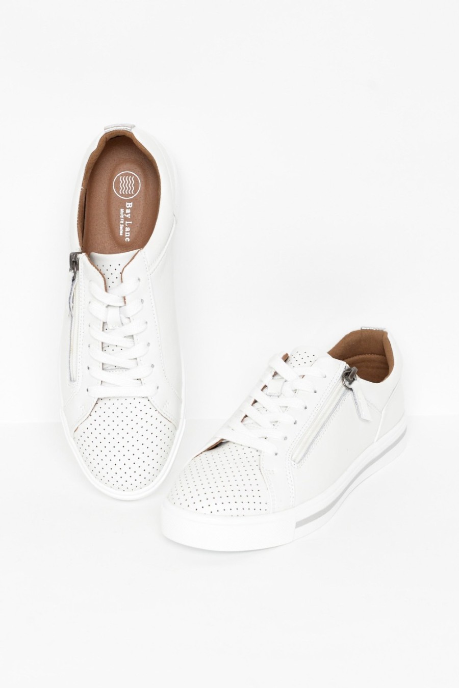 Shoes Bay Lane White Sneakers | Carissa White Silver Sneaker