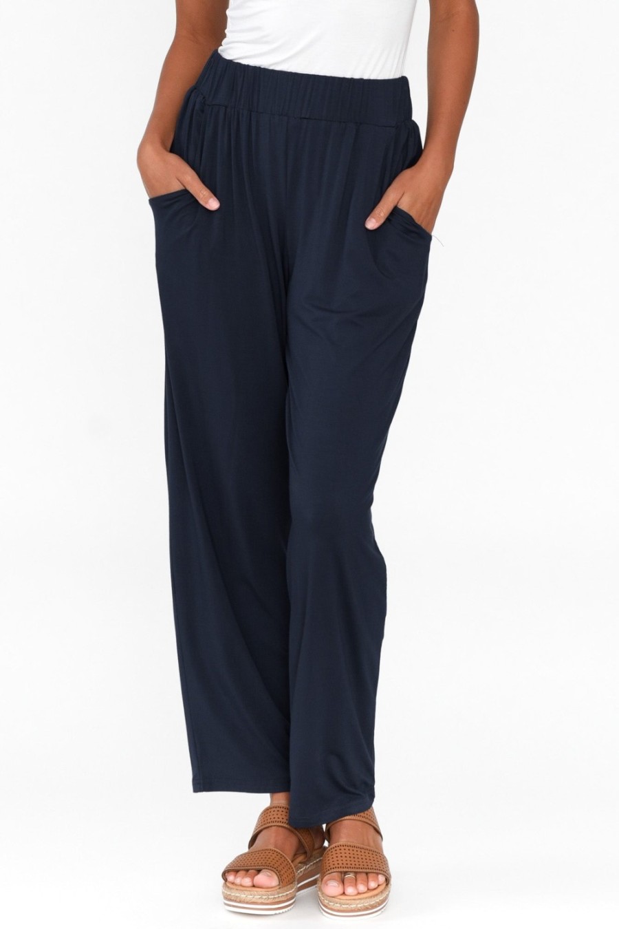 Clothing Pq Pants | Rosella Navy Bamboo Pant