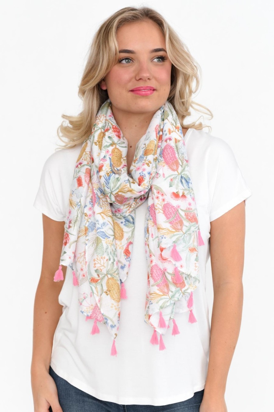 Clothing Enhance Scarves | Beata Multi Banksia Scarf